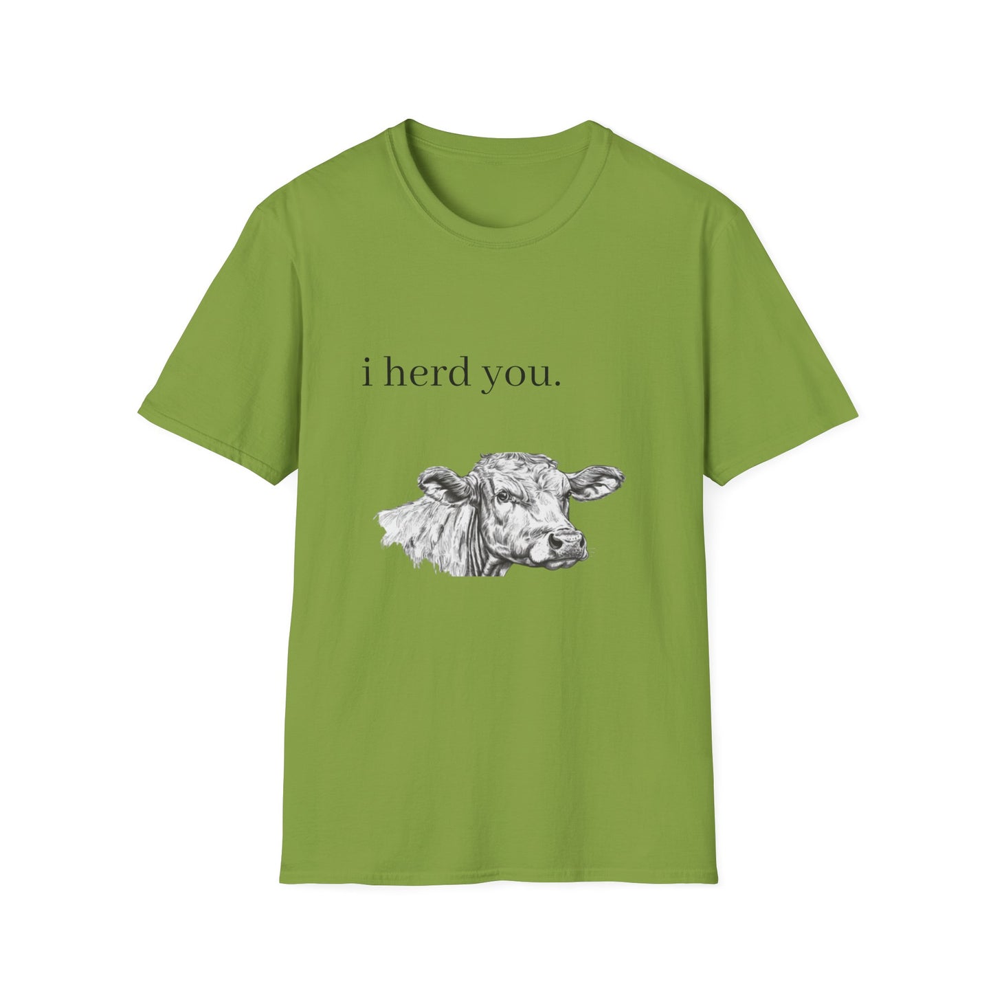 Funny Cow Graphic Unisex Softstyle T-Shirt - "I Herd You"