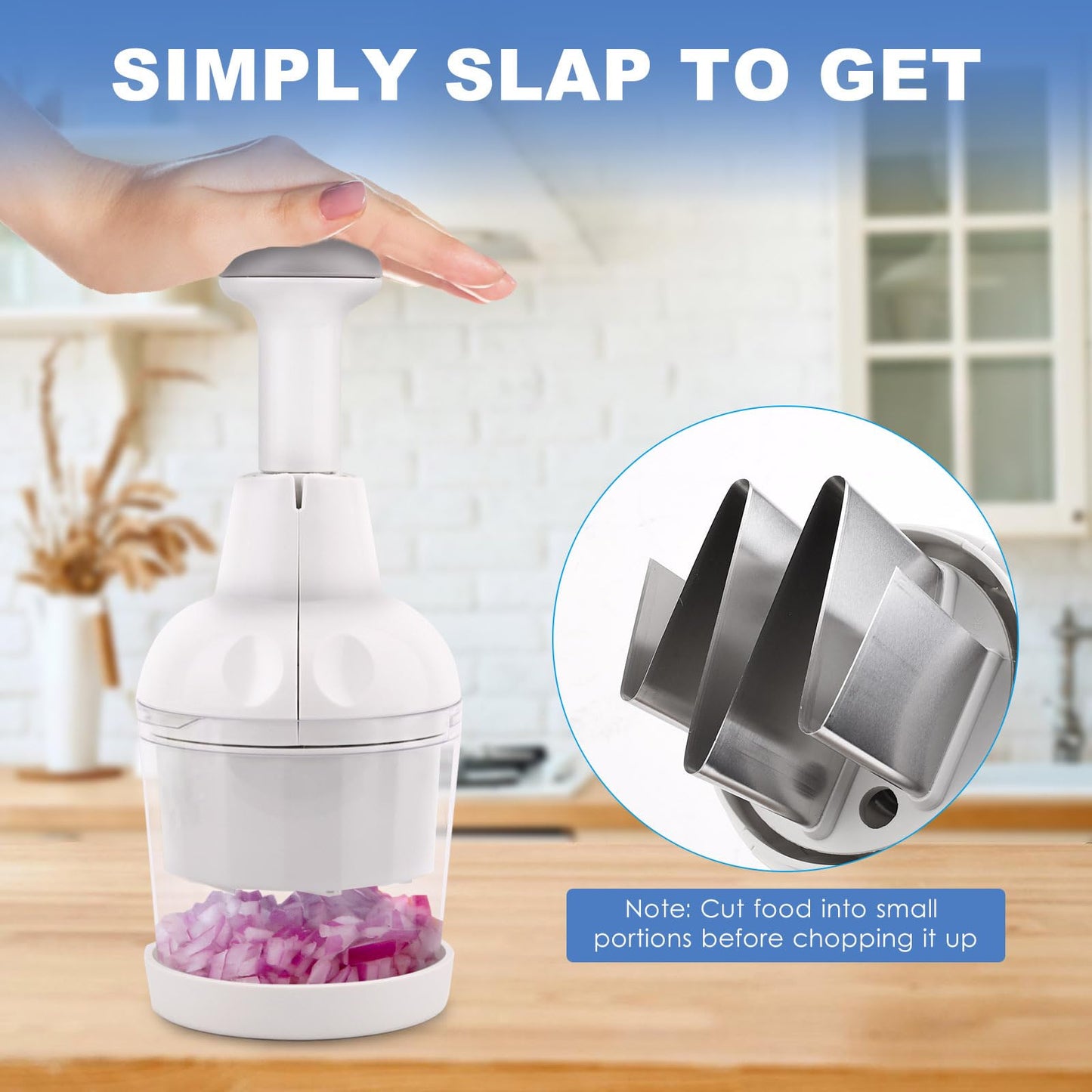 Vegetable Chopper, Food Chopper Manual Hand, Onion Chopper, Salad Chopper, Garlic Chopper, Veggie Chopper Dishwasher Safe, Nut Chopper, Vegetable Cutter, White