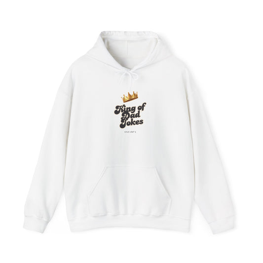 Funny King of Bad Jokes Hooded Sweatshirt for Humor Lovers